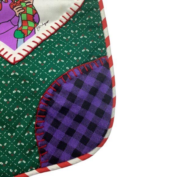 Vtg Hallmark Maxine Stuff This Shoebox Christmas Stocking 16" Patchwork Plaid - Picture 4 of 6